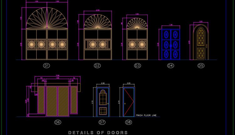 333.CAD blocks doors dwg 2d free download