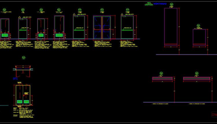 336.Metallic Doors Details AutoCAD File Free Download