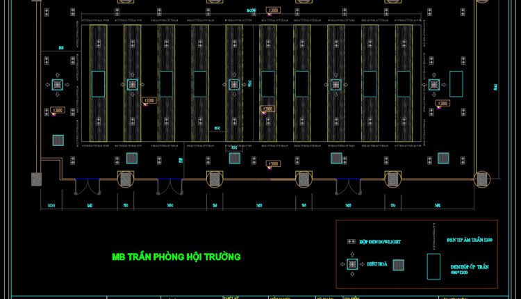 34. Autocad drawing of a well-planned auditorium for about 200 people sitting