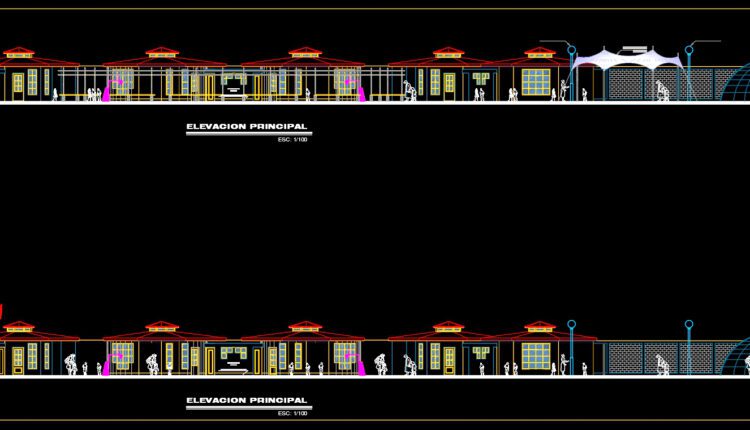 35.Initial educational center Autocad File Download