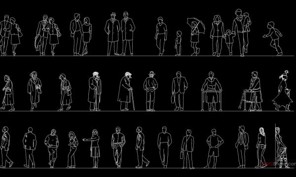 48.People of different ages free AutoCAD drawings