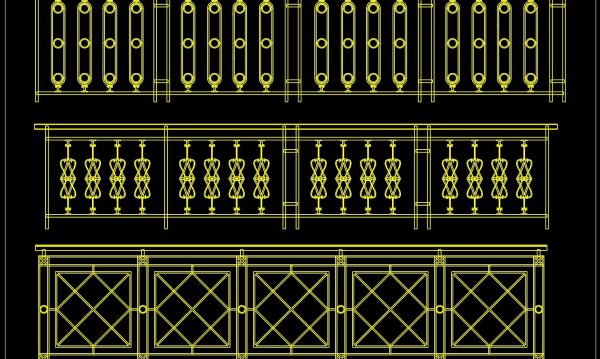 52.Details handrail stairs autocad free download