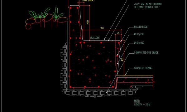 60.Concrete Seat Typical Section Detail CAD