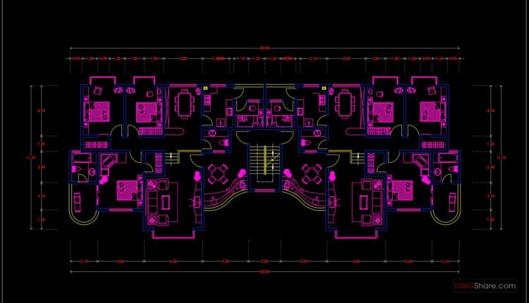 79.Apartment Plans AutoCAD File Free Download