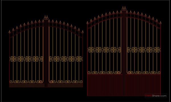 95.Gate design AutoCAD blocks free download