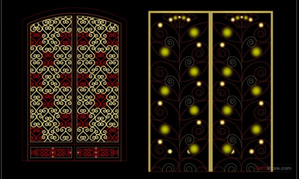 96.Gate design AutoCAD blocks free download