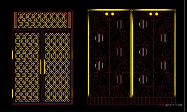 97.Gate design AutoCAD blocks free download