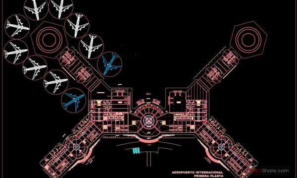 Aeropuerto plantas Autocad DWG File