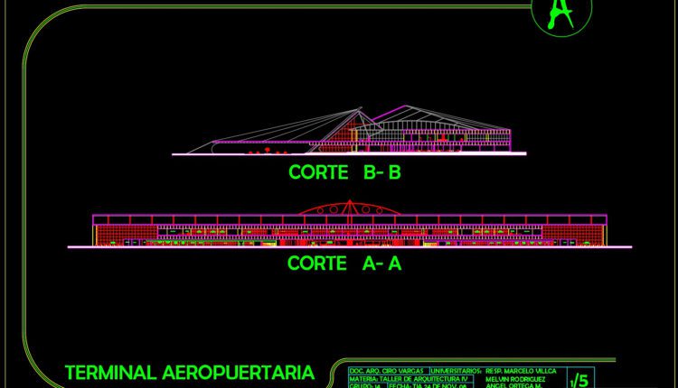 Airport design study in 2d, 3d Autocad DWG File (5)
