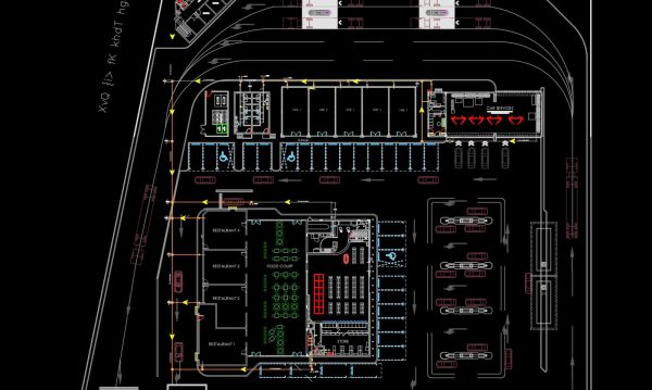 Central Complex Layout Plan AutoCAD File DWG