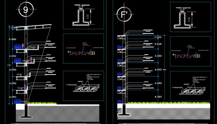 Multi-story Car Park Details AutoCAD File Free Download