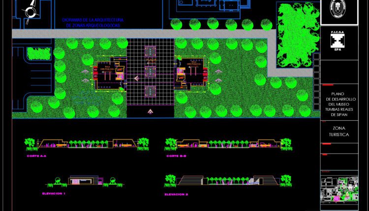 Plan de desarrollo del museo tumbas reales de sipan AutoCAD File DWG (2)