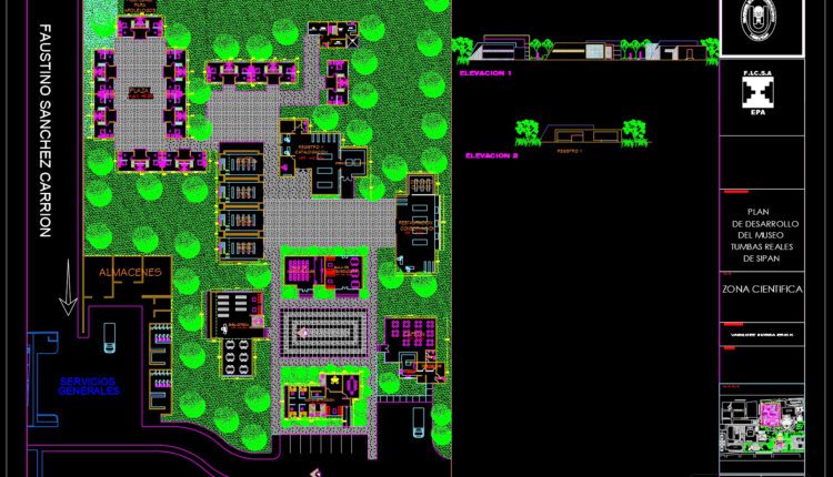 Plan de desarrollo del museo tumbas reales de sipan AutoCAD File DWG (4)