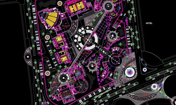 Plaza cultural Layout Plan AutoCAD File DWG