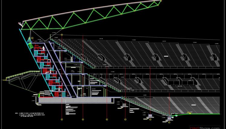 Stadium section Details AutoCAD File DWG