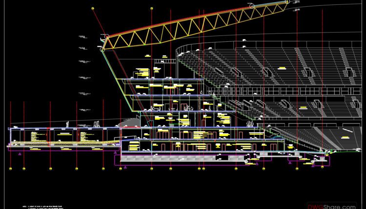 Stadium section Details AutoCAD File DWG