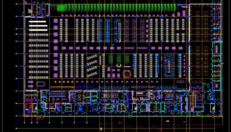 Supermarket Plan free AutoCAD drawings