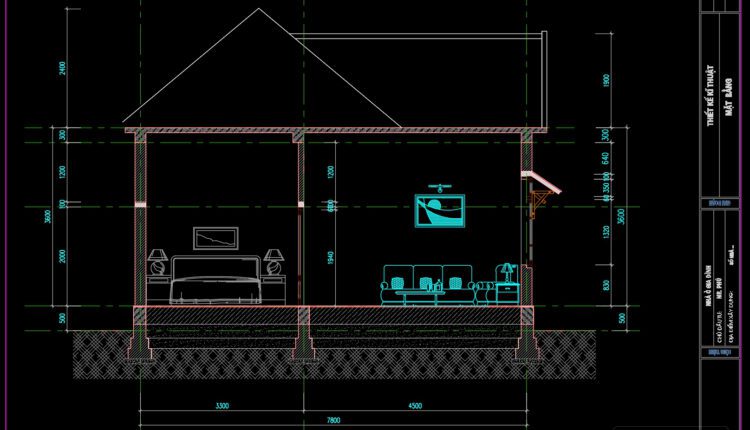 1 Level House 8x12m AutoCAD File Free Download