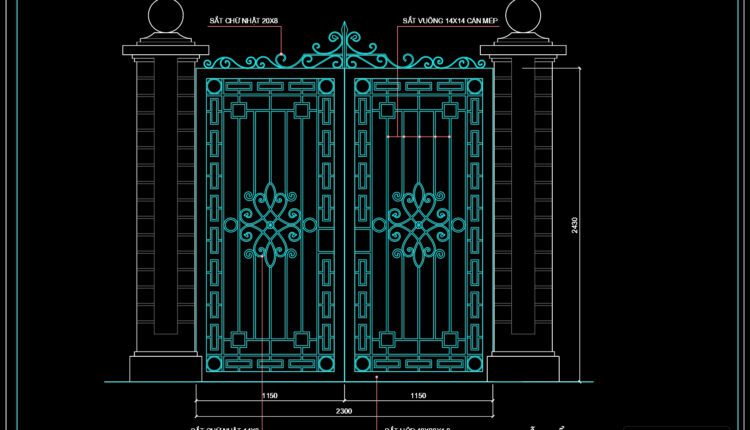 106.Gate design AutoCAD blocks free download (6)