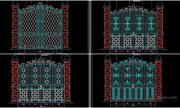 106.Gate design AutoCAD blocks free download