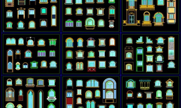 118.Arch Window CAD Blocks Elevation Design Free Download