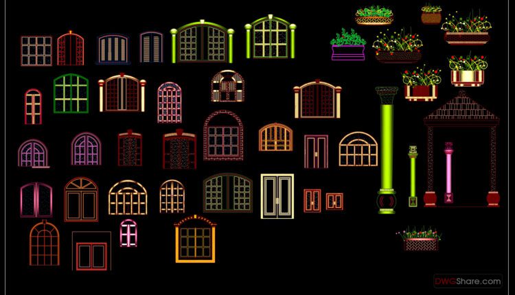 119.Cad classical elements cad blocks free dwg