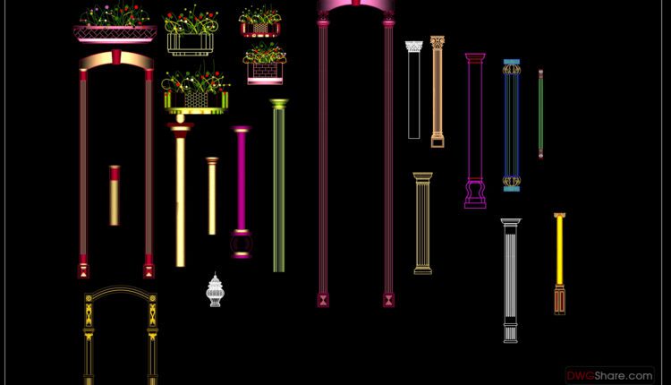 119.Cad classical elements cad blocks free dwg