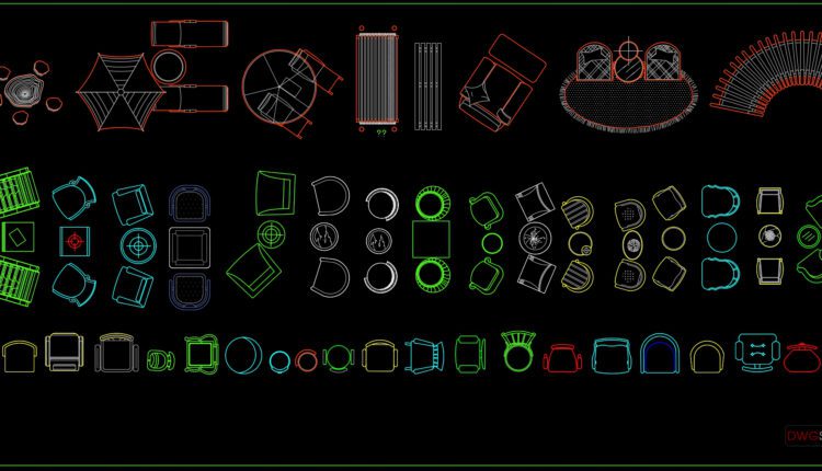 158.Outdoor furniture in Plan Cad Blocks free download