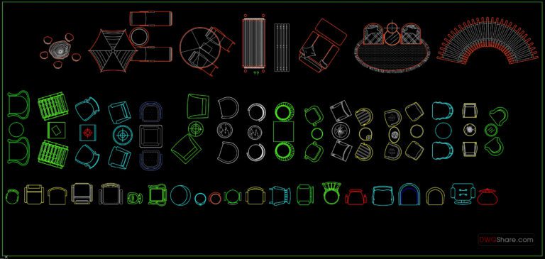 158.Outdoor furniture in Plan Cad Blocks free download