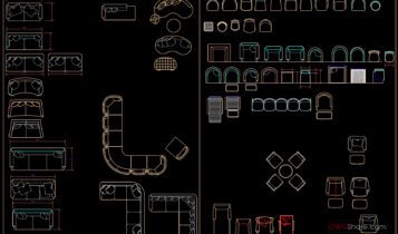 211. Free DWG Villa Courtyard Landscape Design & Planting Layout