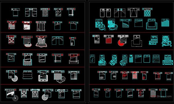 27.Bedroom top view AutoCAD blocks free download