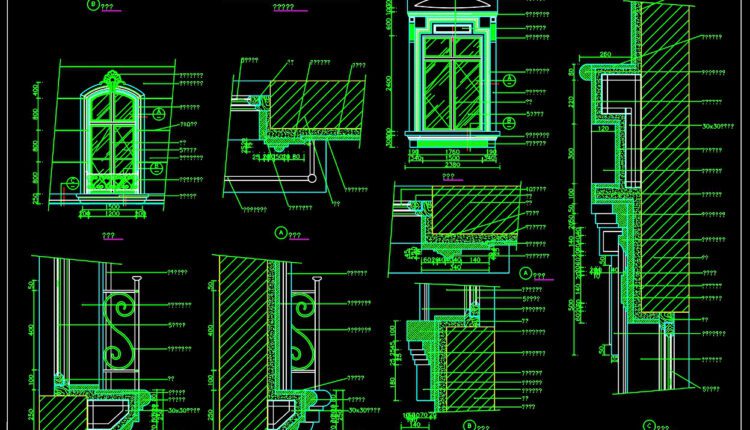 344. Autocad wood - glass doors free download
