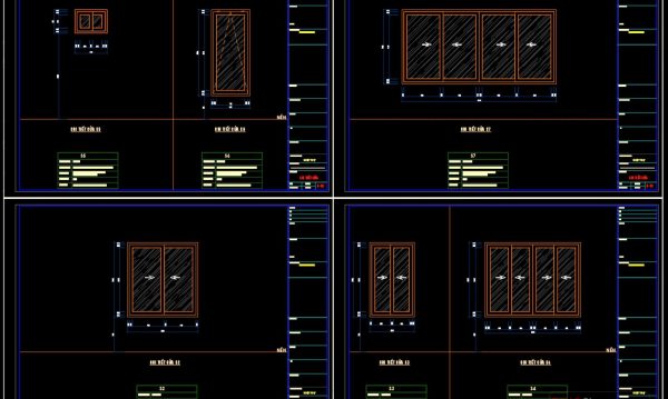 347.Free cad blocks Detail windows DWG download
