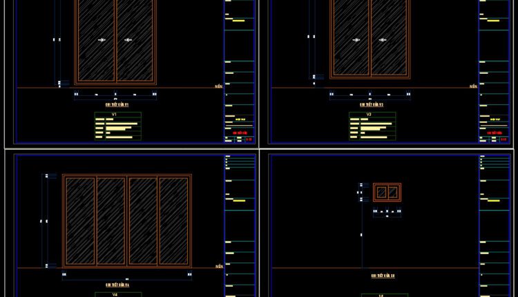 347.Free cad blocks Detail windows DWG download
