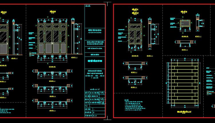 351.Free cad blocks Detail doors windows DWG download