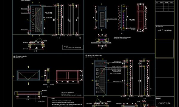 353.Free cad blocks Detail doors windows DWG download