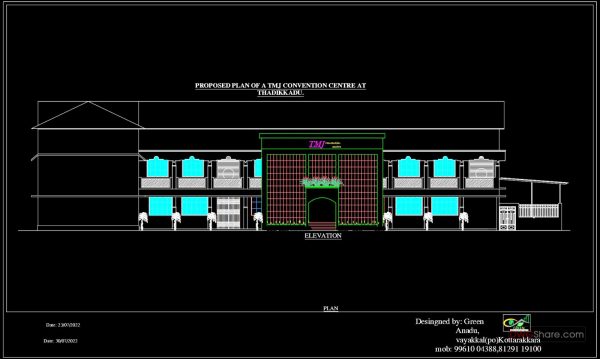 4 years ago 397937.Proposed plan of a convention centre  AutoCAD File DWG