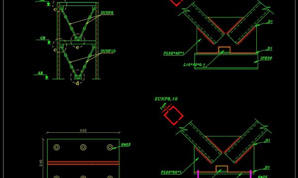 4 years ago
                

                
             2,03746.Steel V Bracing Element Details CAD