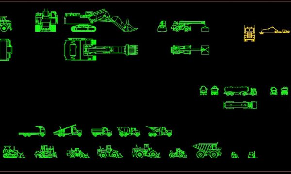 52.Construction Machines Autocad Blocks Free Download