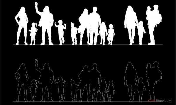 57.People Family free AutoCAD drawings