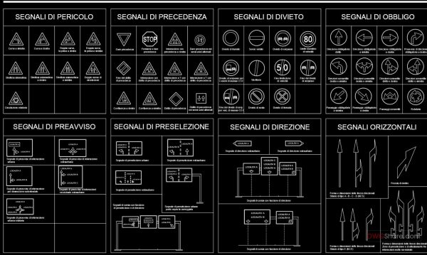 63.Road Sign AutoCAD Drawings Free DWG