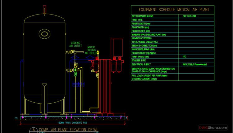 63.Vaccium – Compressed Air Plant and AGSS Details CAD Drawing DWG