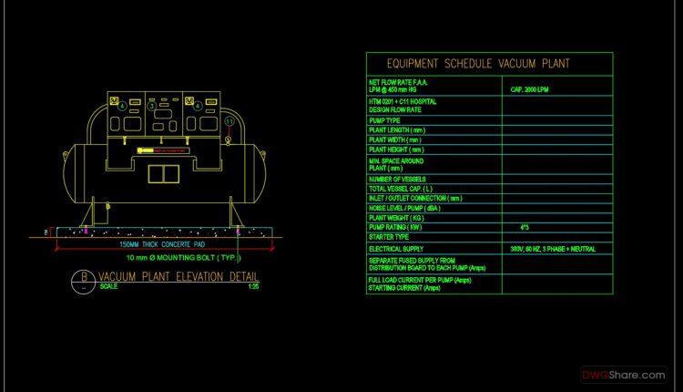 63.Vaccium – Compressed Air Plant and AGSS Details CAD Drawing DWG