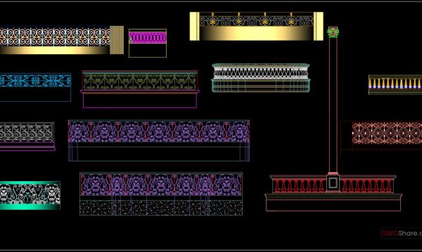 65.Details handrail stairs autocad free download