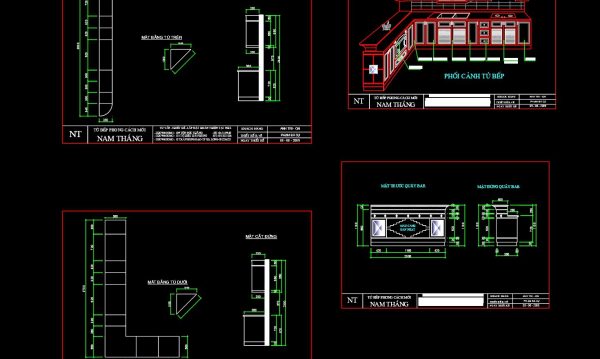 68.Traditional kitchen cupboard, kitchen cabinets autocad drawing