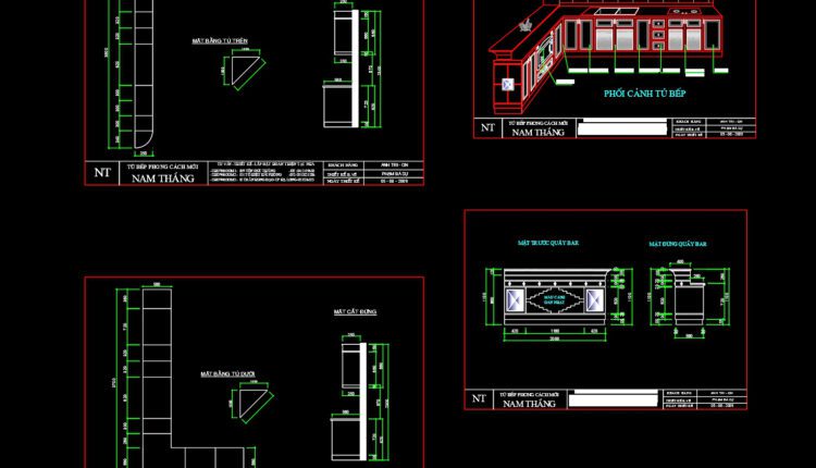 68.Traditional kitchen cupboard, kitchen cabinets autocad drawing