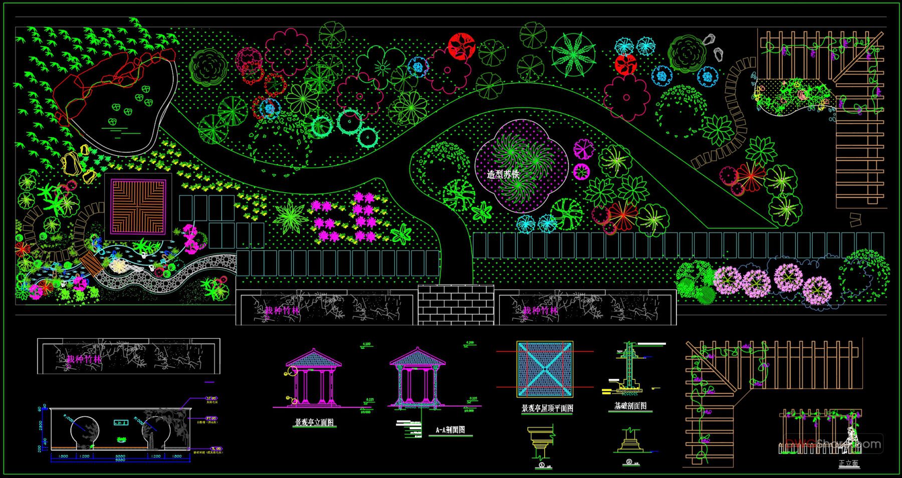 68.Urban Garden Plan Design Layout Plan CAD