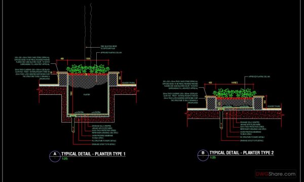 71.Planter Typical Details CAD