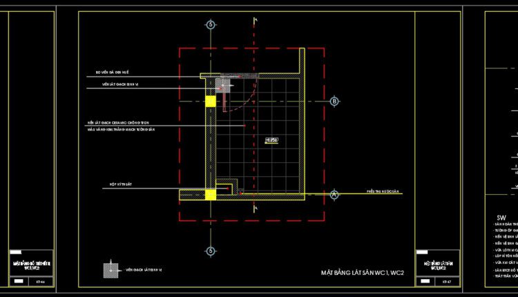 82.WC Layout Plan and elevations details AutoCAD drawing download