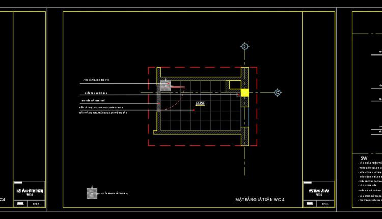 82.WC Layout Plan and elevations details AutoCAD drawing download